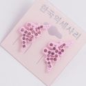 Серьги№1361 с розовыми стразами.
