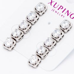 Серьги Xuping№1996 оптом с белыми цирконами оптом 