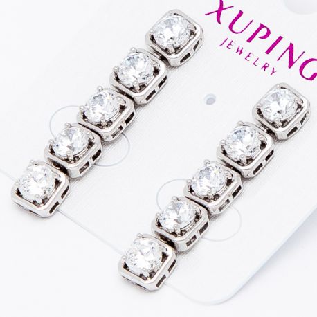 Серьги Xuping№1996 оптом с белыми цирконами оптом 