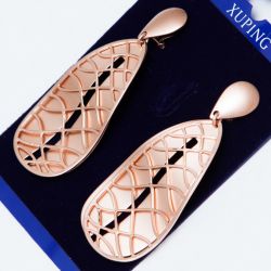 Серьги Xuping№2005 оптом оригинальные бляшки с сеточкой под золото
