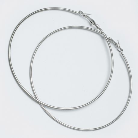 Серьги-кольца№1642 8.5 см цена за 12 шт оптом белого цвета.