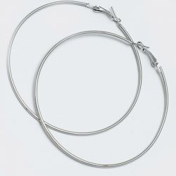 Серьги-кольца№1643 7.5 см цена за 12 шт оптом белого цвета.