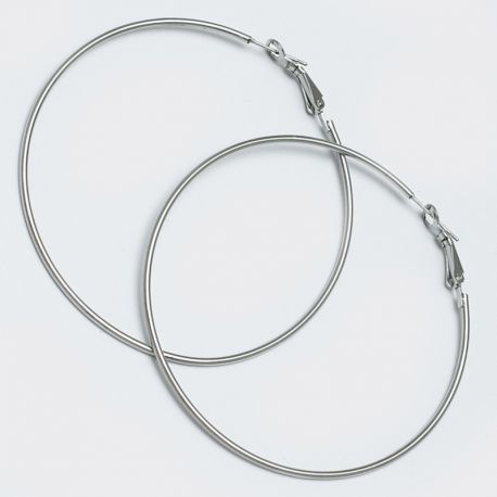Серьги-кольца№1644 6.5 см цена за 12 шт оптом белого цвета.