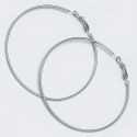 Серьги-кольца№1644 6.5 см цена за 12 шт оптом белого цвета.