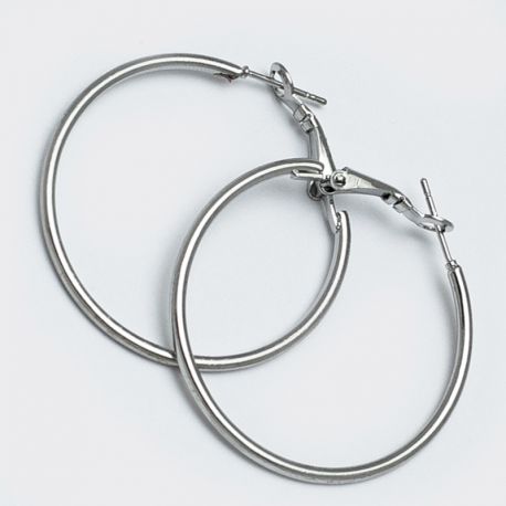 Серьги-кольца№1648 3.5 см цена за 12 шт оптом белого цвета.