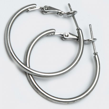 Серьги-кольца№1649 2.5 см цена за 12 шт оптом белого цвета.