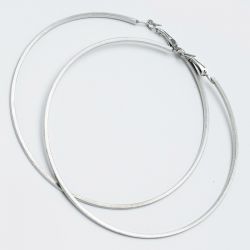 Серьги-кольца№1650 8.5 см цена за 12 шт оптом белого цвета.