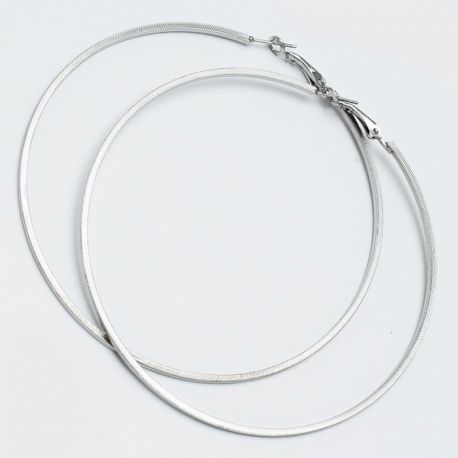Серьги-кольца№1650 8.5 см цена за 12 шт оптом белого цвета.