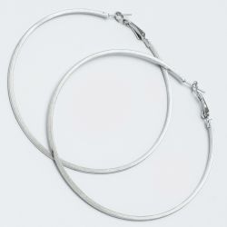 Серьги-кольца№1651 7.5 см цена за 12 шт оптом белого цвета.