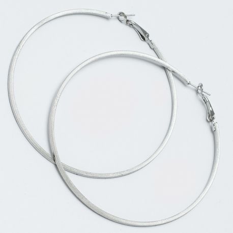 Серьги-кольца№1651 7.5 см цена за 12 шт оптом белого цвета.