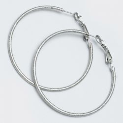 Серьги-кольца№1652 4.5 см цена за 12 шт оптом белые.