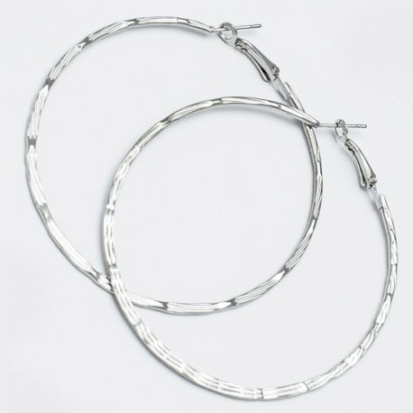 Серьги-кольца№1655 6.5 см цена за 12 шт оптом белые.