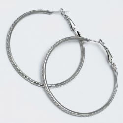 Серьги-кольца№1657 5 см цена за 12 шт оптом белые.