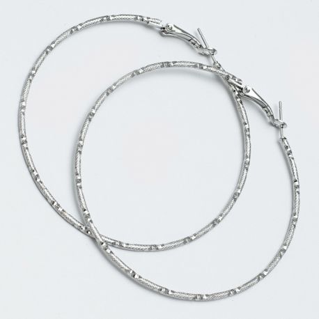 Серьги-кольца№1660 6.5 см цена за 12 шт оптом белые.
