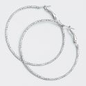 Серьги-кольца№1661 5.5 см цена за 12 шт оптом белые.