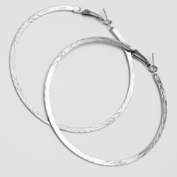 Серьги-кольца№1662 6 см цена за 12 шт оптом белые.