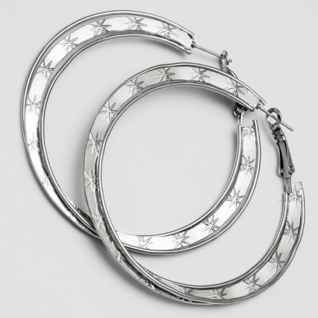 Серьги-кольца№1663 5.5 см цена за 12 шт оптом белые.
