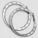 Серьги-кольца№1663 5.5 см цена за шт оптом белые.