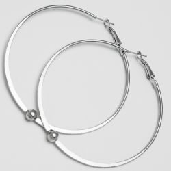 Серьги-кольца№1664 6 см цена за 12 шт оптом белые.