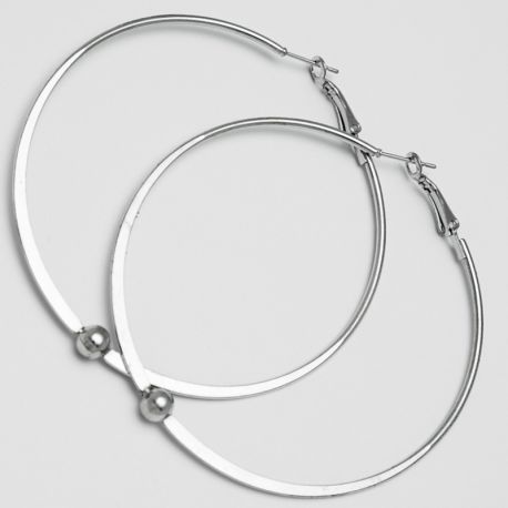 Серьги-кольца№1664 6 см цена за 12 шт оптом белые.