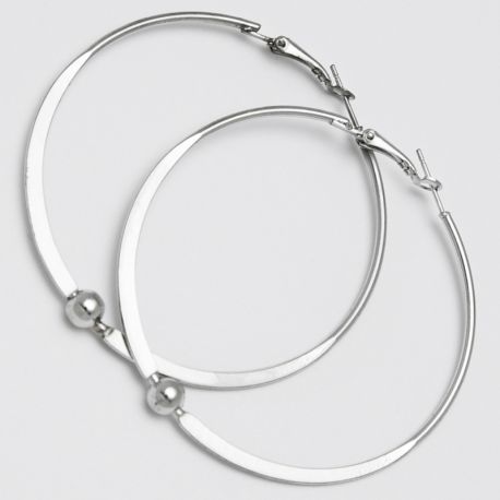 Серьги-кольца№1665 5.5 см цена за 12 шт оптом белые.