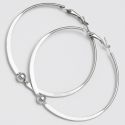 Серьги-кольца№1665 5.5 см цена за шт оптом белые.