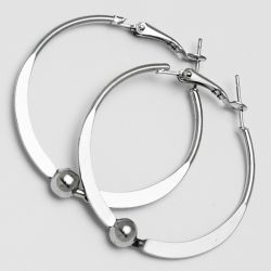 Серьги-кольца№1666 4.5 см цена за 12 шт оптом белые.