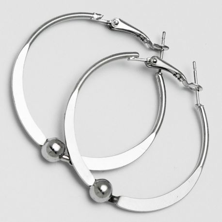Серьги-кольца№1666 4.5 см цена за 12 шт оптом белые.
