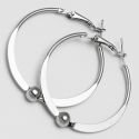 Серьги-кольца№1666 4.5 см цена за 12 шт оптом белые.