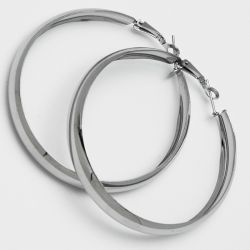 Серьги-кольца№1667 5.5 см цена за 12 шт оптом белые.
