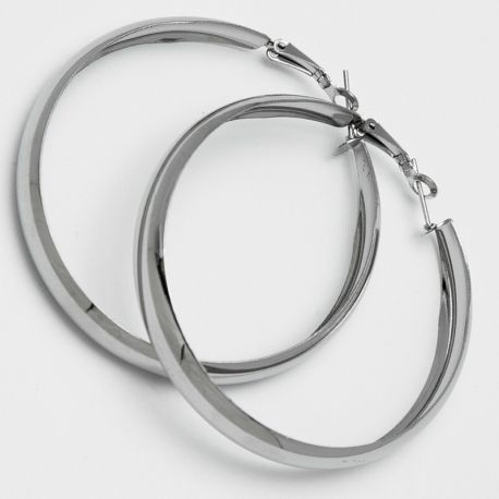Серьги-кольца№1667 5.5 см цена за 12 шт оптом белые.