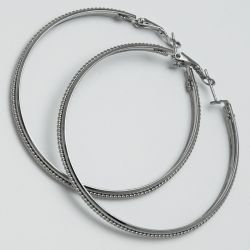 Серьги-кольца№1669 6 см цена за 12 шт оптом белые.