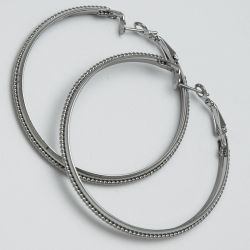 Серьги-кольца№1670 5.5 см цена за 12 шт оптом белые.