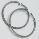 Серьги-кольца№1670 5.5 см цена за шт оптом белые.