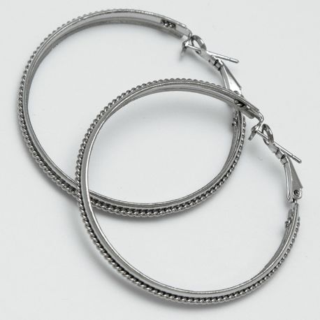 Серьги-кольца№1671 5 см цена за 12 шт оптом белые.