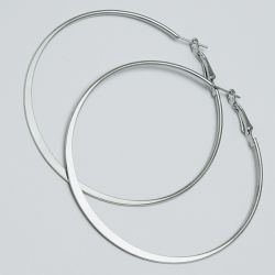 Серьги-кольца№1672 6.5 см цена за 12 шт оптом белые.