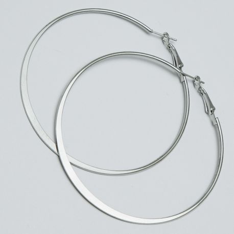 Серьги-кольца№1672 6.5 см цена за 12 шт оптом белые.