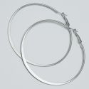 Серьги-кольца№1672 6.5 см цена за шт оптом белые.