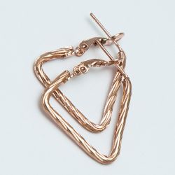 Серьги№1677 оптом цена за 12 шт треугольники под золото.