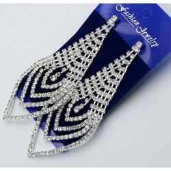 Серьги№2371 оптом ажурные со стразами.