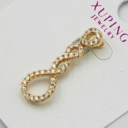 Кулон Xuping№1093 оптом перекрученный с белыми камнями.
