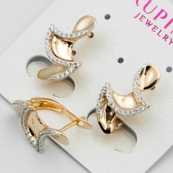 Серьги Xuping№563 оптом оригинальной формы с мелкими цирконами
