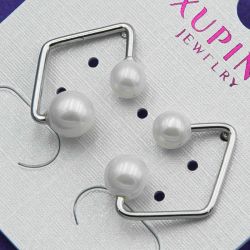 Серьги Xuping№711 оптом с жемчужинками геометрической формы купить ювелирную бижутерию оптом