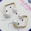 Серьги Xuping№712 оптом с белыми жемчужинами