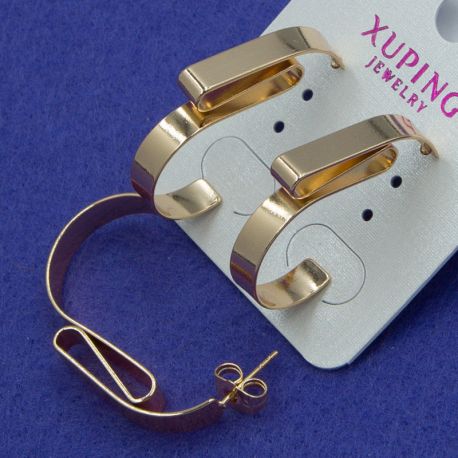 Серьги Xuping№804 абстракция на металле под золото купить медзолото оптом 