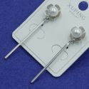 Серьги Xuping№806 оптом белые палочки с цветком медичне золото оптом