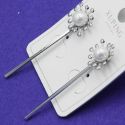 Серьги Xuping№864 висюльки с ромашкой и жемчужиной купить медицинское золото оптом