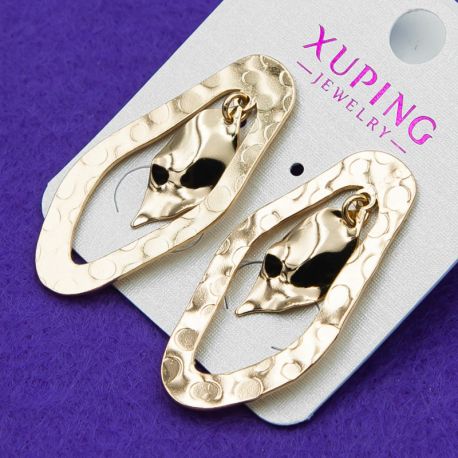 Серьги Xuping№948 оригинальный дизайн застежка -гвоздик медицинское золото интернет магазин