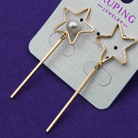 Серьги Xuping№1004 стильные висюльки со звездочками купить медзолото оптом недорого