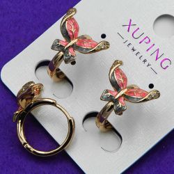 Серьги Xuping№1062 оранжевая бабочка медзолото оптом от производителя